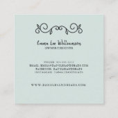 Kunsthandwerker Etsy Artisy Rustic Modern Square Quadratische Visitenkarte (Rückseite)