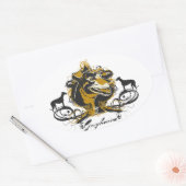 Kunsthandwerker-Greyhound-Hunde-Design Ovaler Aufkleber (Umschlag)