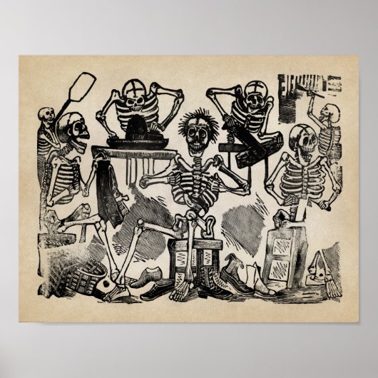 Kunsthandwerker-Skelette Poster (Vorne)