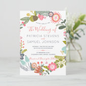 Kunsthandwerkerhochzeit für Wildblumen Einladung (Stehend Vorderseite)