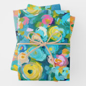 Kunsthandwerkermalte Blume Bunte Fun Florals Geschenkpapier Set (Beispiel)