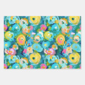 Kunsthandwerkermalte Blume Bunte Fun Florals Geschenkpapier Set (Vorderseite)