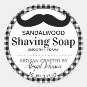 Kunsthandwerklich gefertigte Shaberseife Lumberjac Runder Aufkleber (Vorderseite)