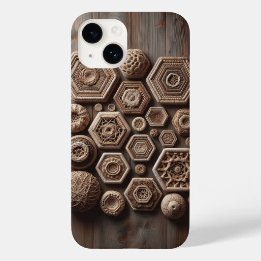 Kunsthandwerklich gewebte geometrische Formen Hand Case-Mate iPhone Hülle (Rückseite)