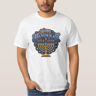 Kunsthandwerkliche Hanukkah-Themendesigns für Urla T-Shirt