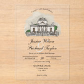 Kunsthandwerkliche Hochzeit von Manor Illustration Acryleinladungen (Vorderseite)