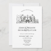 Kunsthandwerkliche Hochzeit von Manor Illustration Einladung (Vorderseite)