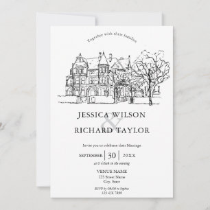 Kunsthandwerkliche Hochzeit von Manor Illustration Einladung