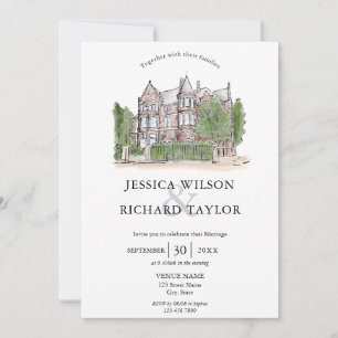 Kunsthandwerkliche Hochzeit von Manor Illustration Einladung