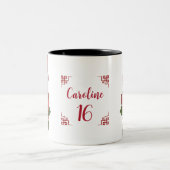 Kunsthandwerkliche Rote Rose Handgemalte Blumen El Zweifarbige Tasse (Mittel)