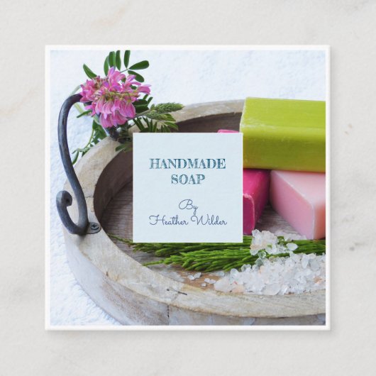 Kunsthandwerkliche Seifenhersteller-Produkte Quadratische Visitenkarte (Vorderseite)