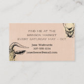 Kunsthandwerkliche Visitenkarte für Ziegenkäse (Rückseite)