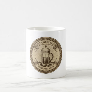 Kunsthandwerklicher French Press Kaffee Vintage Kaffeetasse