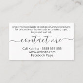 Kunsthandwerkliches Acryl-Resin-Dekor Visitenkarte (Rückseite)