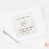 Kunsthandwerkliches Minimalistisches botanisches E Quadratischer Aufkleber (Umschlag)