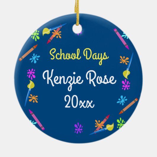 Kunsthandwerksbus Blue Keramik Ornament (Hinten)