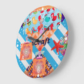 Kunsthandwerksgeschenke und Buttons Handwerksgesch Große Wanduhr (Winkel)