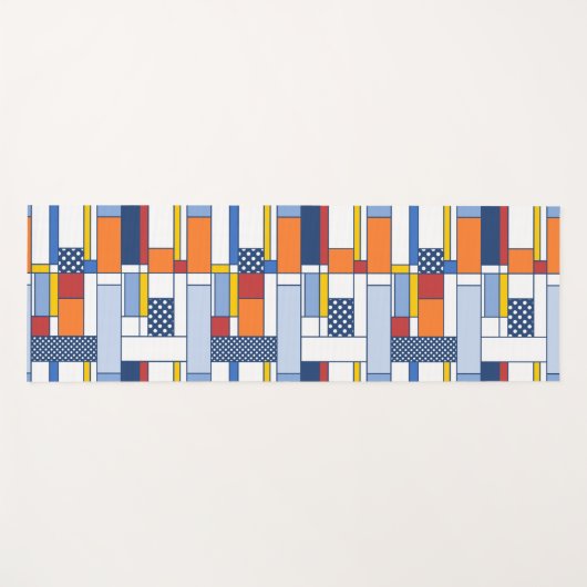 Kunsthandwerksgeschenkpapier Mondrian Style Yogamatte (Vorderseite (Horizontal))