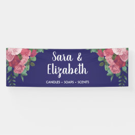 Kunsthandwerkskabine mit floralen Rose Banner