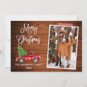 Kunsthandwerkskalligrafie Weihnachtsbaumholz Feiertagskarte (Vorderseite)