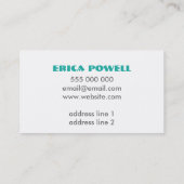 Kunsthandwerkskarte auf zwei Seiten Visitenkarte (Rückseite)