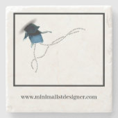 Kunsthandwerkskarte bläuliche Iriskarte Blume Steinuntersetzer (Vorderseite)