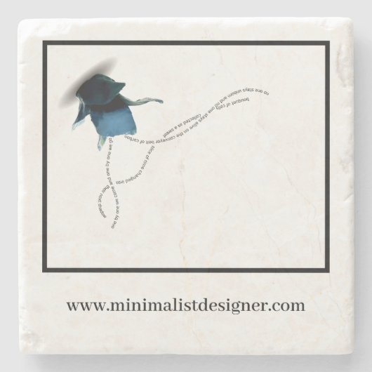 Kunsthandwerkskarte bläuliche Iriskarte Blume Steinuntersetzer (Vorderseite)