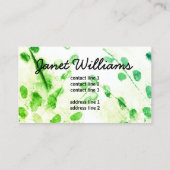 Kunsthandwerkskarte für die Natur in Grün Visitenkarte (Rückseite)