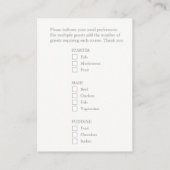 Kunsthandwerkskarte für Hochzeitsessen Begleitkarte (Rückseite)