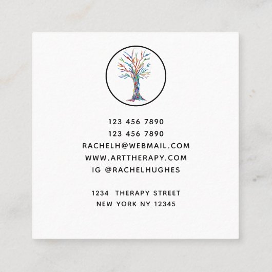 Kunsthandwerkskarte Quadratische Visitenkarte (Rückseite)