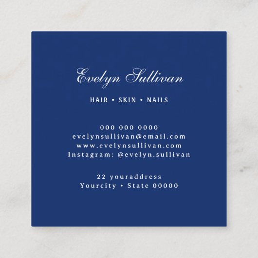 Kunsthandwerkskarte Quadratische Visitenkarte (Rückseite)