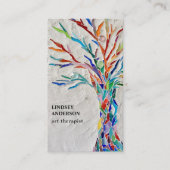 Kunsthandwerkskarte Rainbow Colored Tree Business Visitenkarte (Vorderseite)