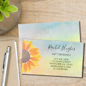 Kunsthandwerkskarte Sonnenblumen - farbenfrohe Vis Visitenkarte