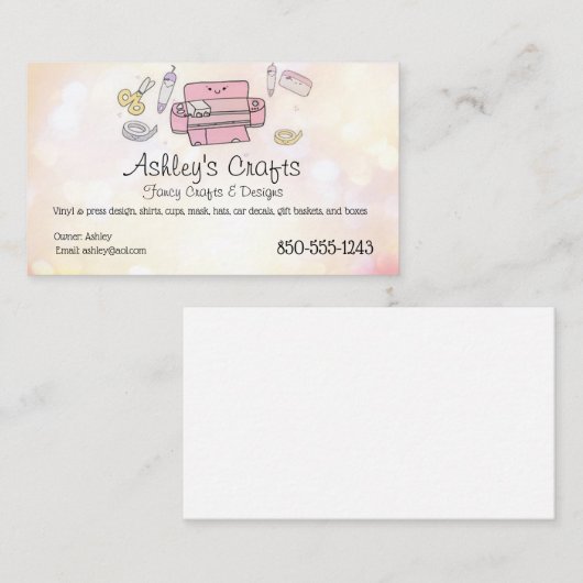 Kunsthandwerkskarte Vinyl Business Card - Silhouet Visitenkarte (Vorne/Hinten)