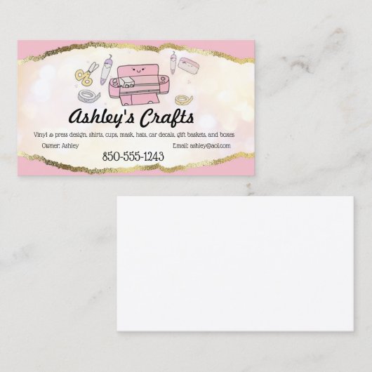 Kunsthandwerkskarte Vinyl Foil Business Card - Sil Visitenkarte (Vorne/Hinten)