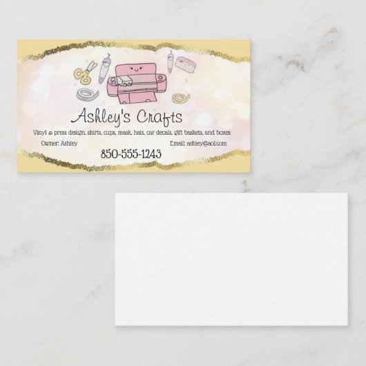 Kunsthandwerkskarte Vinyl Foil Business Card - Sil Visitenkarte (Vorne/Hinten)