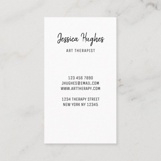 Kunsthandwerkskarte Visitenkarte (Rückseite)