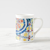 Kunsthandwerkskunst aus Foto, farbenfroh, orangefa Porzellantasse (Rechts)