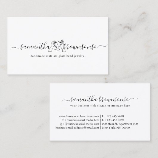 Kunsthandwerkskunst Visitenkarte (Vorne/Hinten)