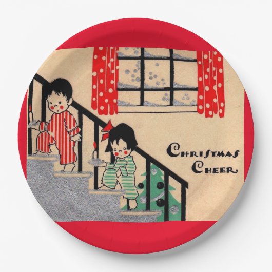 Kunsthaus der 1930er Jahre Deko Weihnachtsmann Pappteller (Vorderseite)