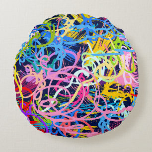 Kunsthintergrund. Nahtloses Muster mit Grunge Rundes Kissen