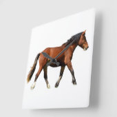 Kunsthistorische Pferdemalerei Quadratische Wanduhr (Winkel)