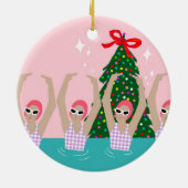 Kunsthistorische Schwimmer Illustration Weihnachte Keramik Ornament (Hinten)