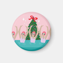 Kunsthistorische Schwimmer Illustration Weihnachte Magnet