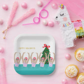 Kunsthistorische Schwimmer Illustration Weihnachte Pappteller (Party)