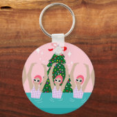 Kunsthistorische Schwimmer Illustration Weihnachte Schlüsselanhänger (Vorderseite)