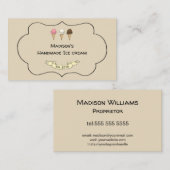 Kunsthistorischer Eiskrembauer individuell anpassb Visitenkarte (Vorne/Hinten)