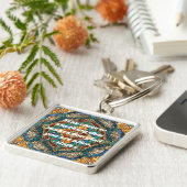 Kunsthistorisches Glas-Mosaikmuster iranische Gesc Schlüsselanhänger (Seite)
