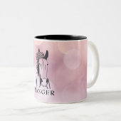 Kunsthistorisches Pferd auf rosa Tasse (VorderseiteRechts)