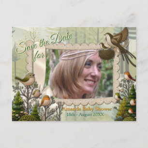 Kunstillustrierung von vereinfachenden Vögeln mode Ankündigungspostkarte